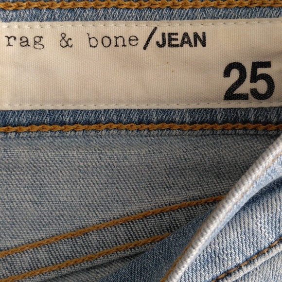 Rag & Bone Size 25 Light wash Blue Capri Distressed Step Hem Jeans - Picture 3 of 16
